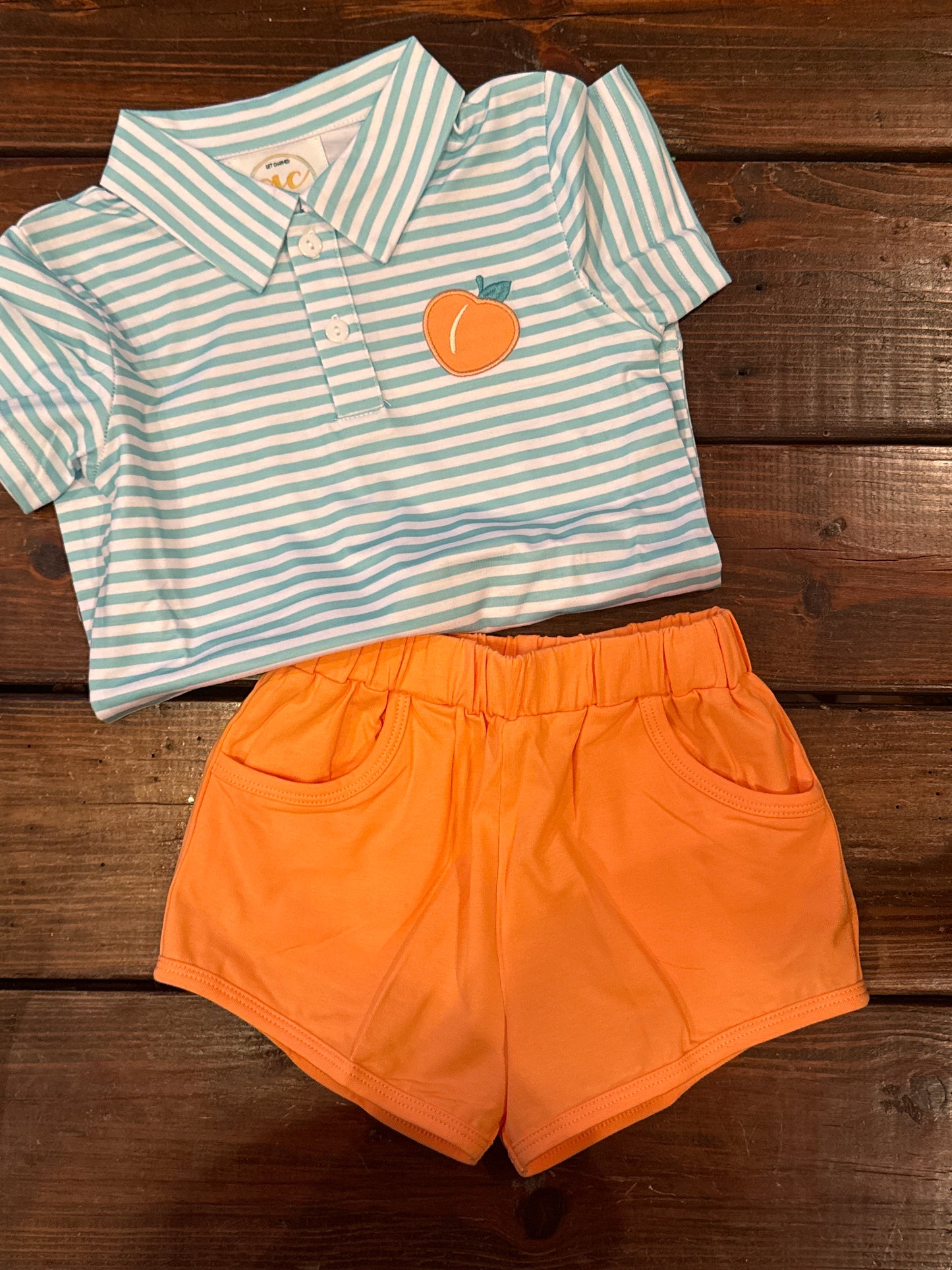 Peach boy shorts set