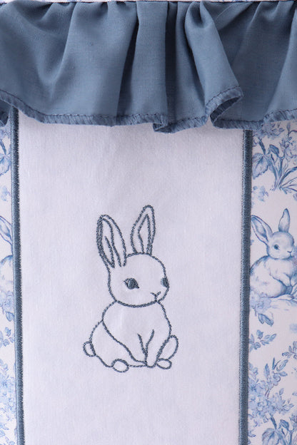 Blue bunny floral ruffle basket