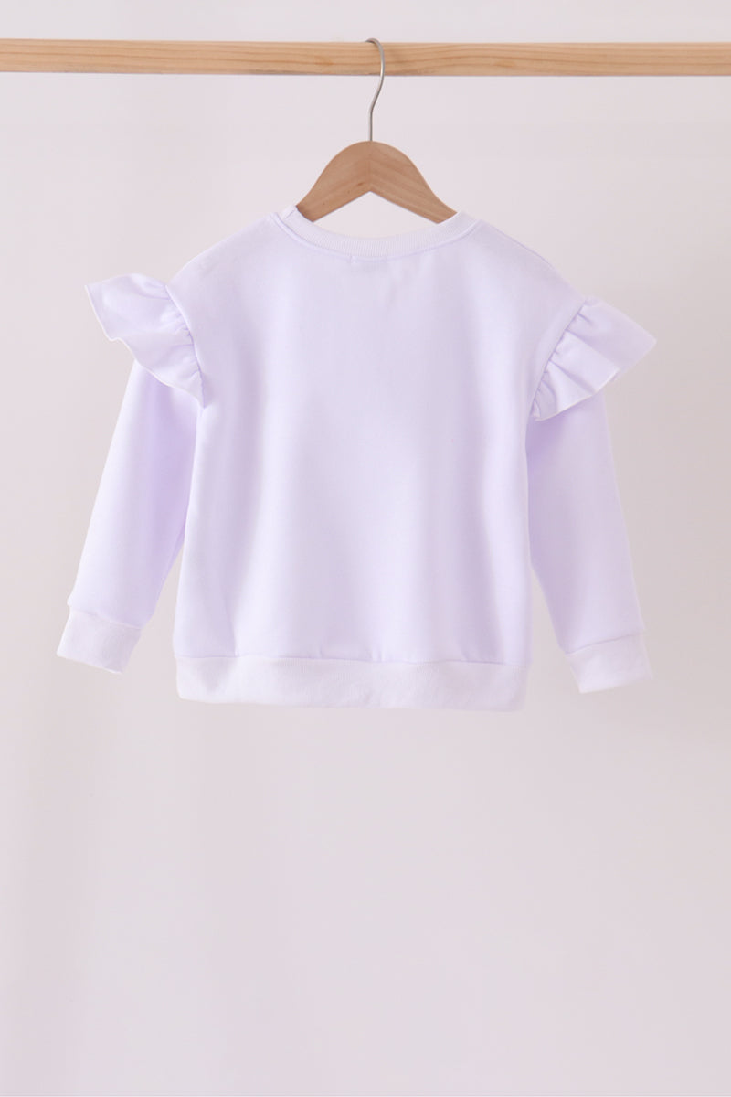 White bow sequin mom&me sweatshirt