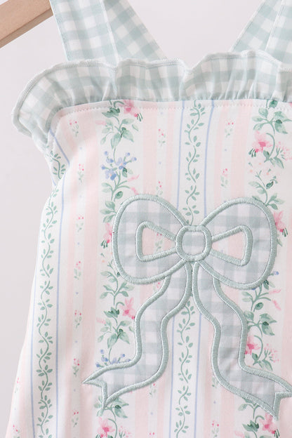 Bow Floral Applique Bubble