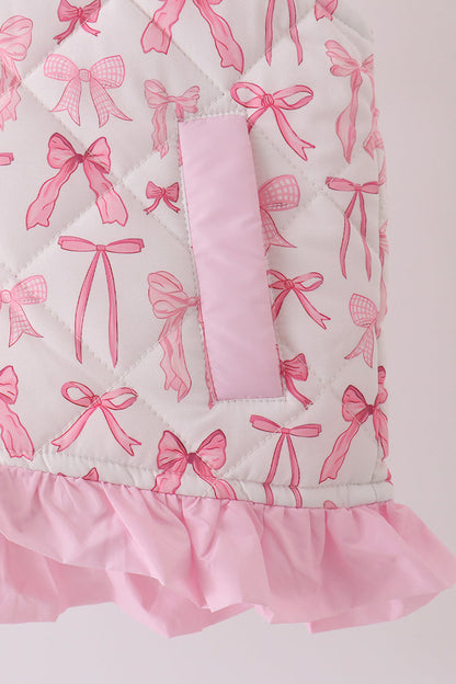 Pink bow ruffle vest