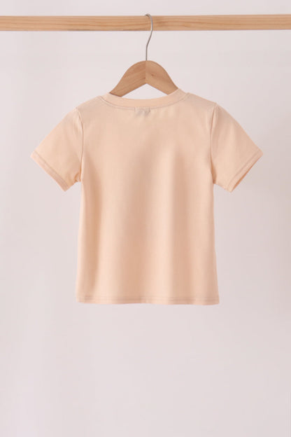Khaki pumpkin applique top