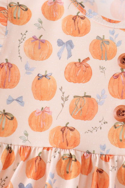 Pumpkin Bow Ruffle Dress