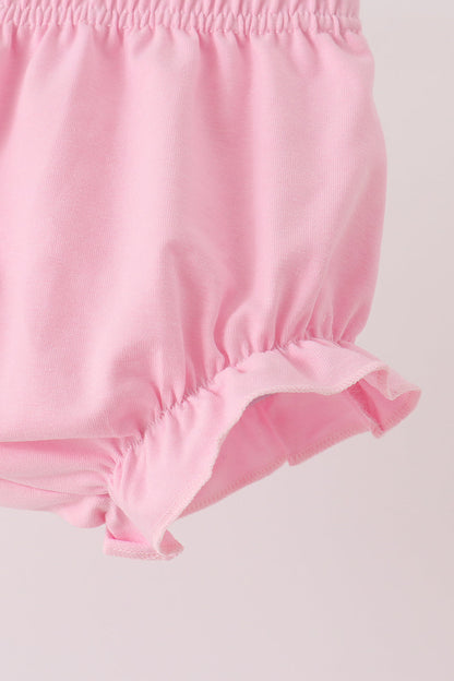 Pink football sequin stripe bloomer set