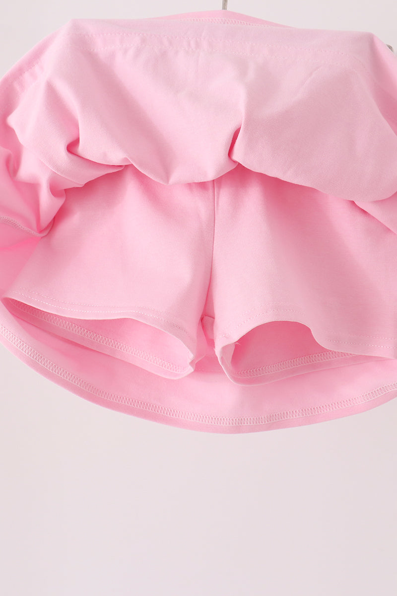 Pink football sequin skorts set