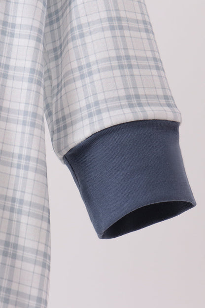 Teal pocket plaid bubble