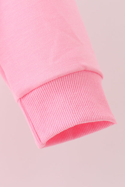 Pink football sequin mom&me top