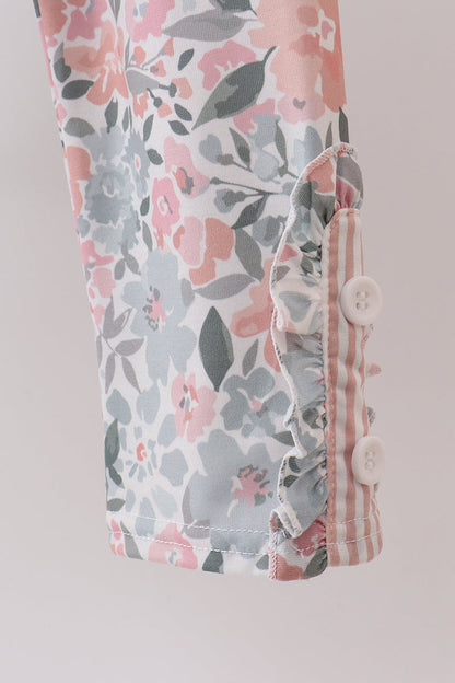 Sage Floral Pumpkin Applique Pants Set