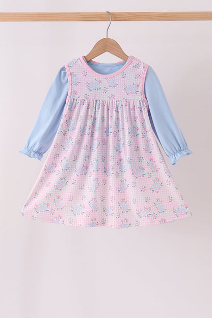 Pink floral bow 2pc set
