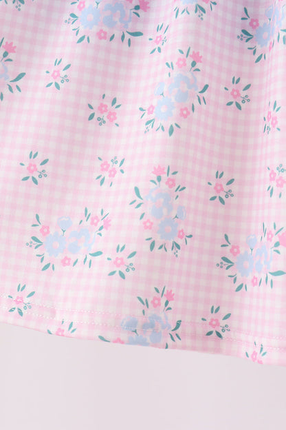 Pink floral bow 2pc set