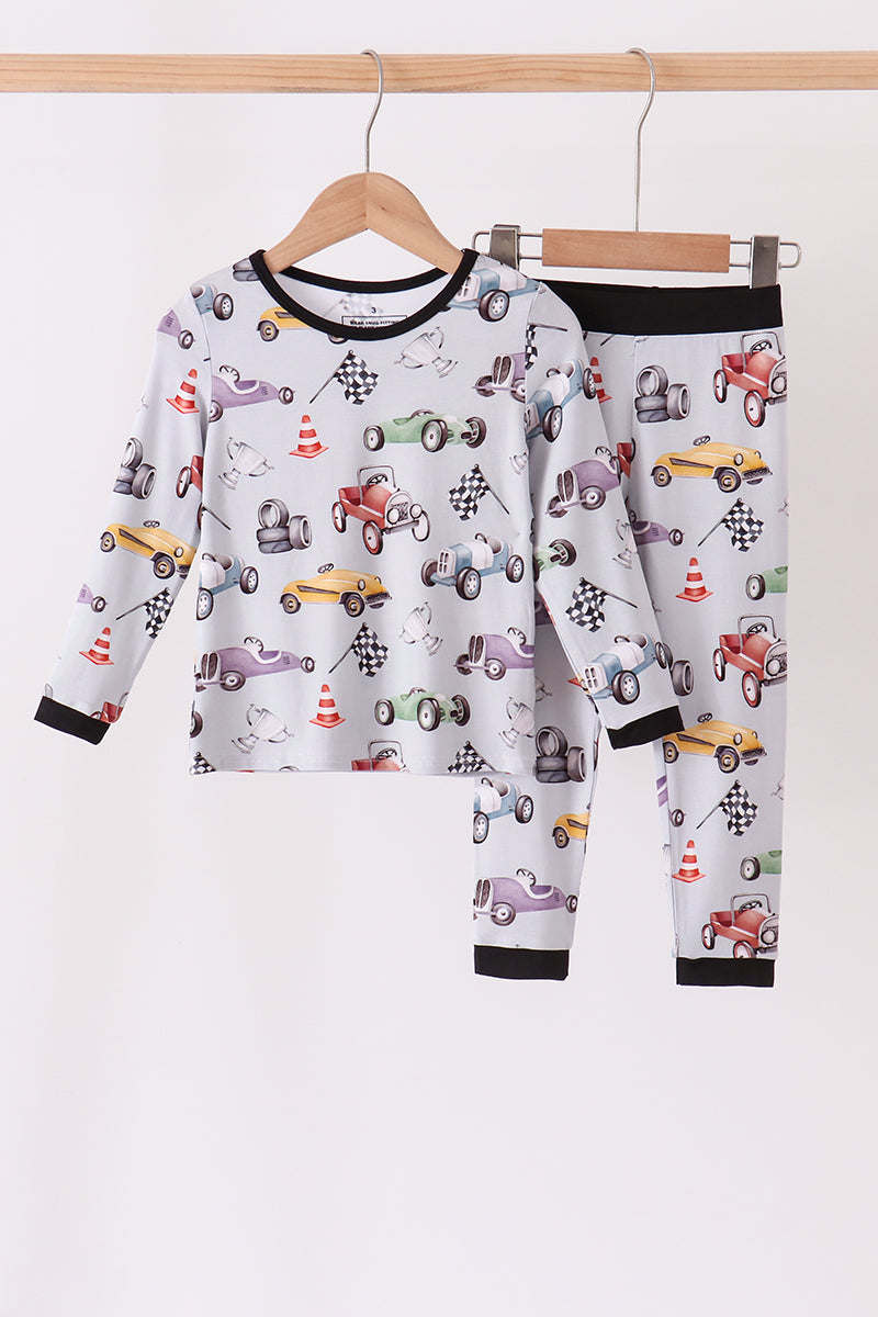 Black Racing Bamboo Pajama Set