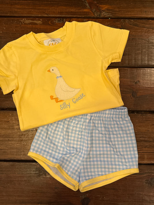 Silly goose boy shorts set