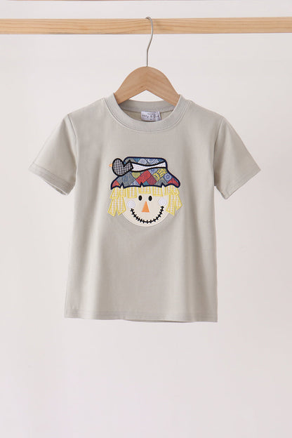 Gray Scarecrow Embroidery Top