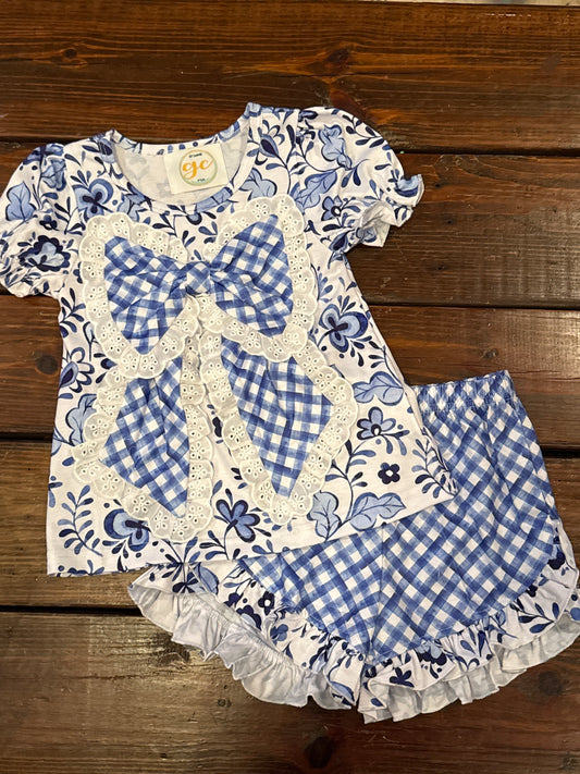Blue bliss girl shorts set