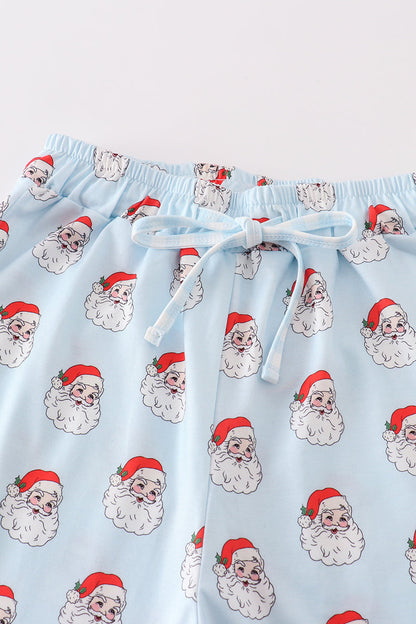 Blue santa print dad pajama pants