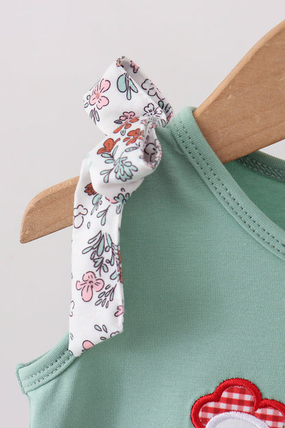 Sage Chicken Applique Bloomer Set