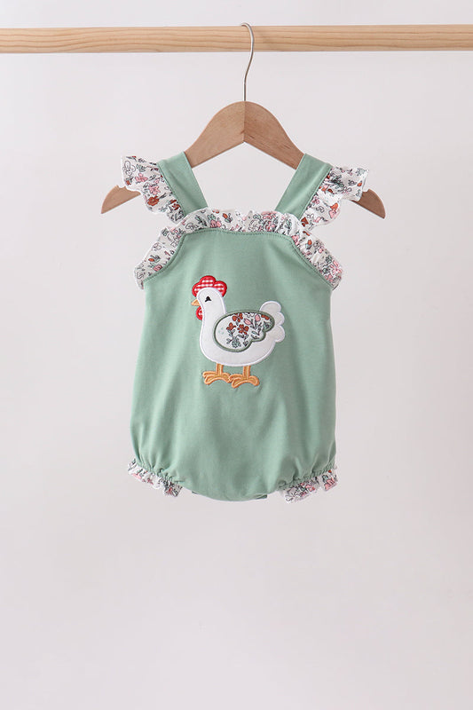 Sage Chicken Applique Bubble