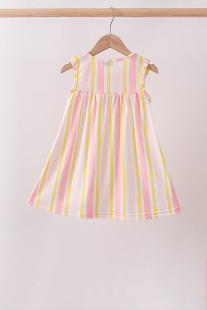 You're my sunshine embroidery Stripe Dress