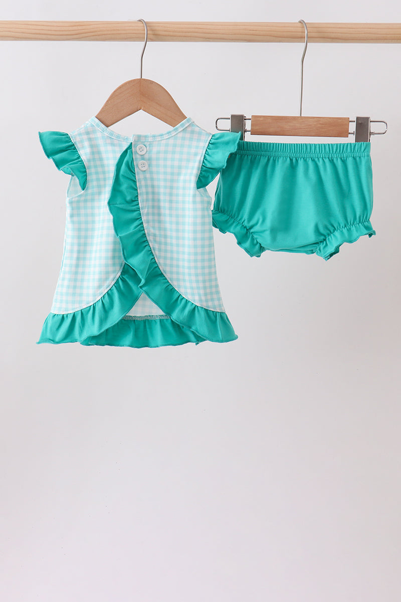 Green Mallard Embroidered Bloomer Set