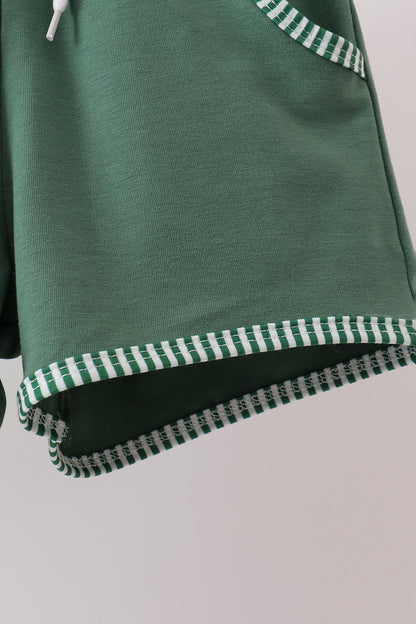 Green Duck Stripe Embroidered Set