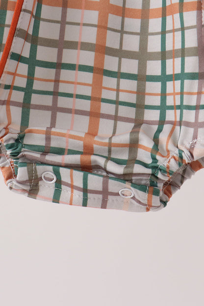 Pumpkin Embroidery Plaid Bubble
