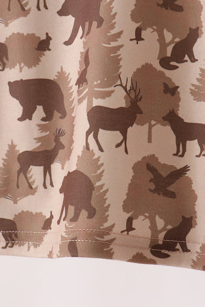Brown camouflage pocket jogger set