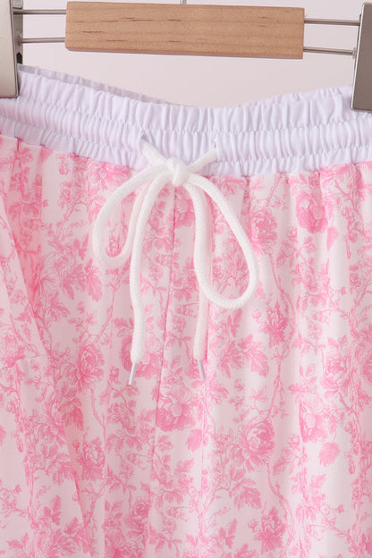 Pink floral print mom&me pants set