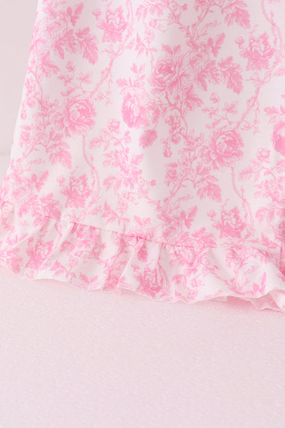 Pink floral print mom&me pants set