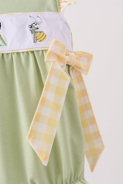 Green Princess Frog Embroidery Ruffle Bubble