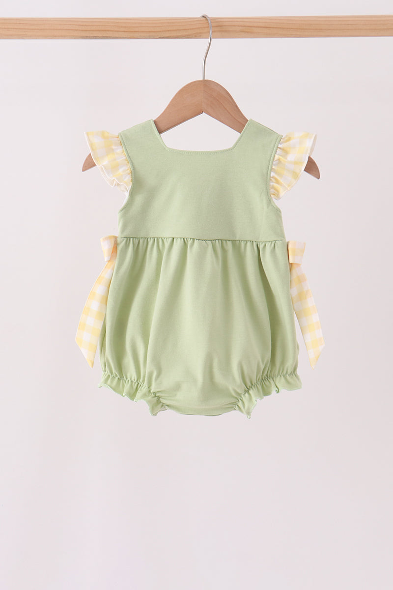 Green Princess Frog Embroidery Ruffle Bubble