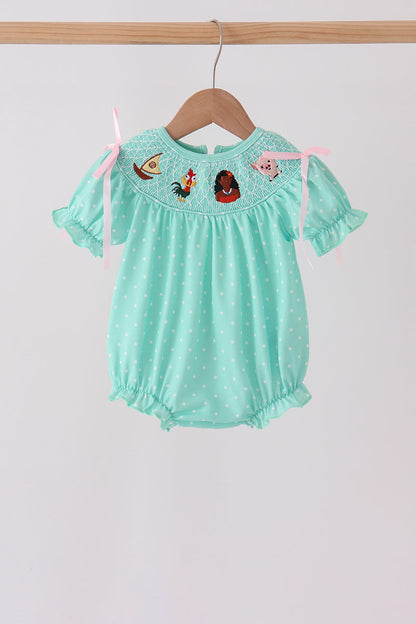 Green Character Smocked Bubble