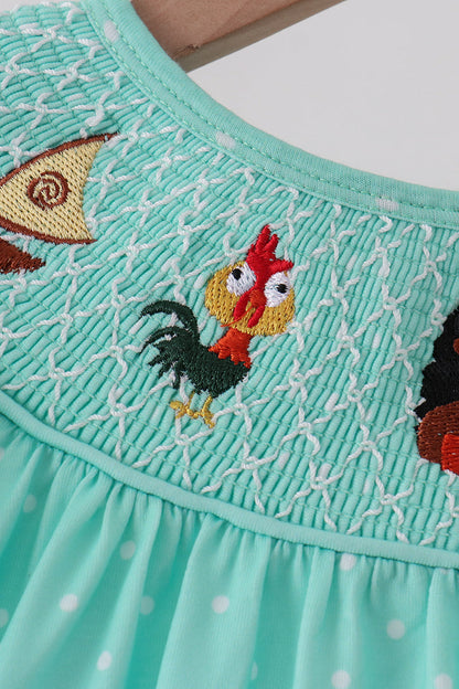 Green Character Smocked Dress