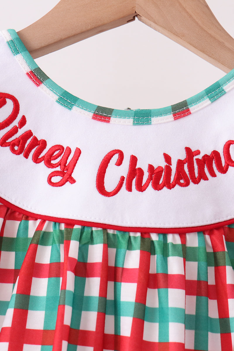 Red Character Embroidery Gingham Bloomer Set
