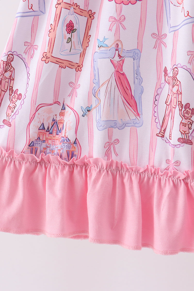 Pink Character Ruffle Bamboo Dress