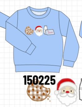 Blue Milk Cookies Embroidery Top