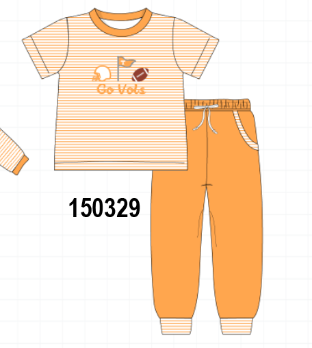 Orange Tennessee Go Vols Embroidery Pants Set