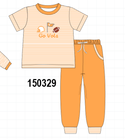 Orange Tennessee Go Vols Embroidery Pants Set