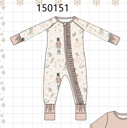 Nutcracker Zip Ruffle Bamboo Romper